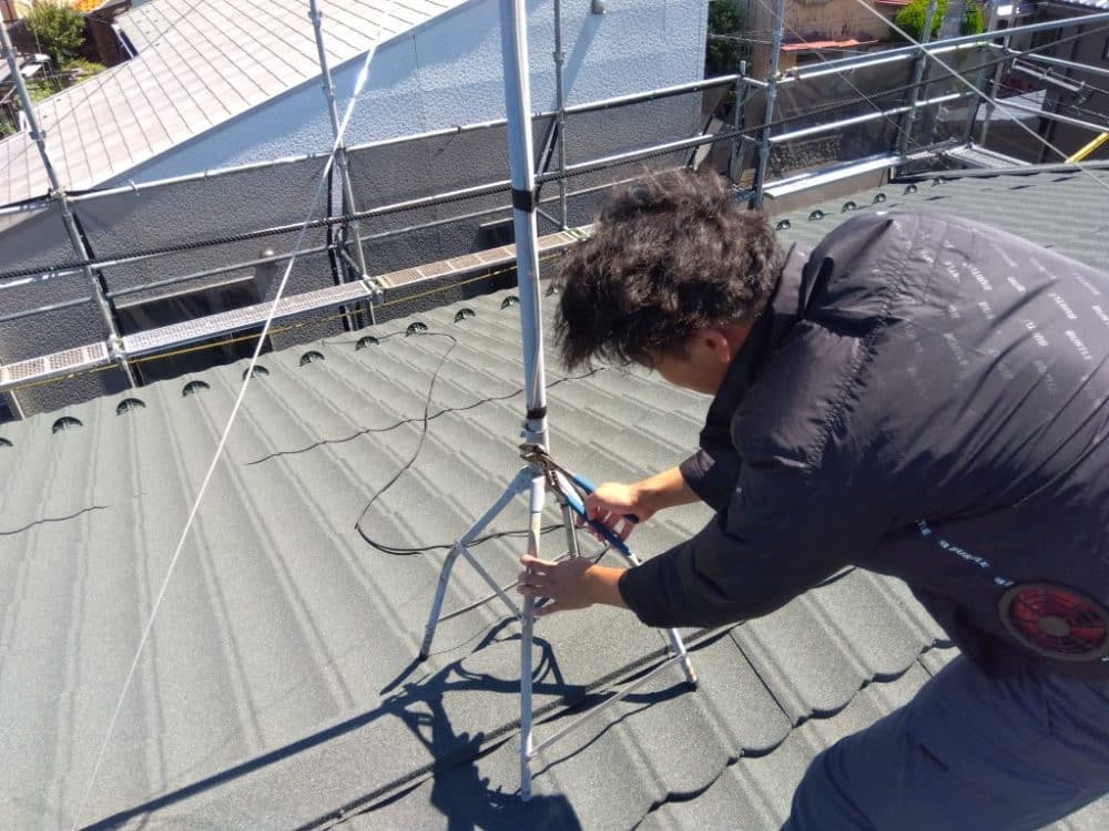 アンテナの向き調整中