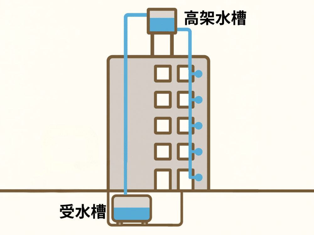 高置水槽方式の構造図